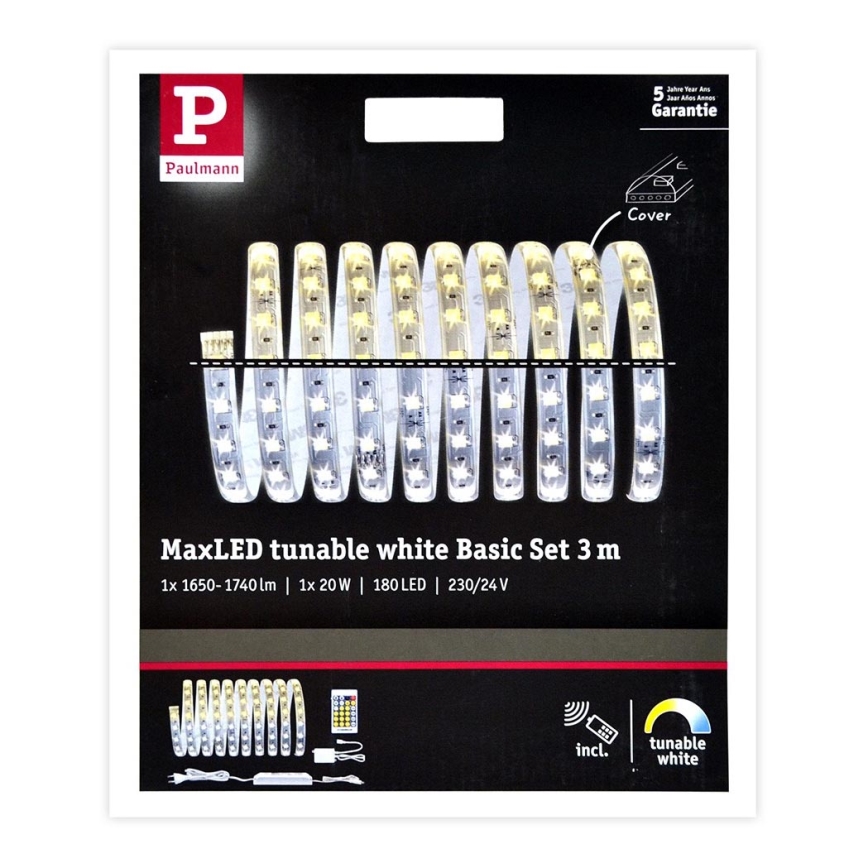 Paulmann 70624 - Taśma LED 20W ściemnialna MAXLED 3m 230V + pilot do zdalnego sterowania