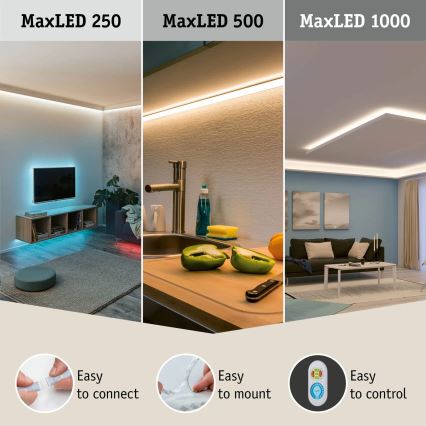 Paulmann 70627 - LED RGB/18W IP44 Ściemnialna tasma łazienkowa MAXLED 1,5 m 230V + pilot zdalnego sterowania