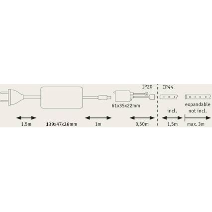 Paulmann 70627 - LED RGB/18W IP44 Ściemnialna tasma łazienkowa MAXLED 1,5 m 230V + pilot zdalnego sterowania