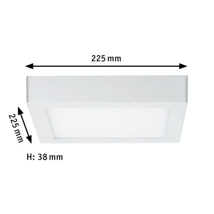 Paulmann 70645 - LED/12,5W Lampa sufitowa LUNAR 230V 22,5x22,5 cm biała