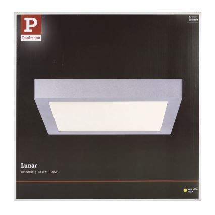 Paulmann 70650 - LED/17W Plafon LUNAR 230V 30x30 cm matowy chrom