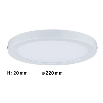 Paulmann 70868 - LED/18,5W Ściemnialny panel ATRIA 230V 2700K śr. 22 cm biały