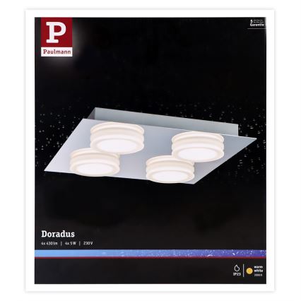 Paulmann 70875 - 4×LED/5W IP23 Plafon łazienkowy DORADUS 230V