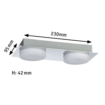 Paulmann 70883 - 2xLED/4,7W IP23 Kinkiet łazienkowy DORADUS 230V