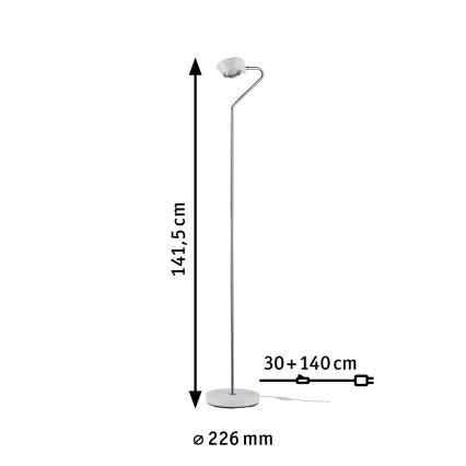 Paulmann 70920 - LED/7,5W Lampa stojąca ściemnialna RAMOS 230V biały/błyszczący chrom