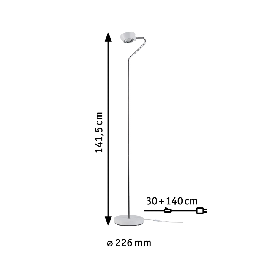 Paulmann 70920 - LED/7,5W Lampa stojąca ściemnialna RAMOS 230V biały/błyszczący chrom