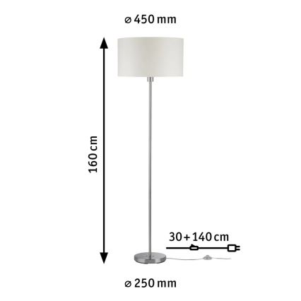 Paulmann 70922 - 1xE27/60W Lampa podłogowa TESSA 230V