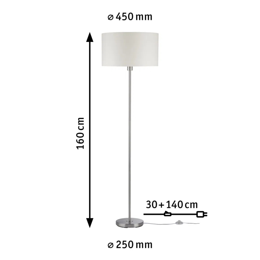 Paulmann 70922 - 1xE27/60W Lampa podłogowa TESSA 230V