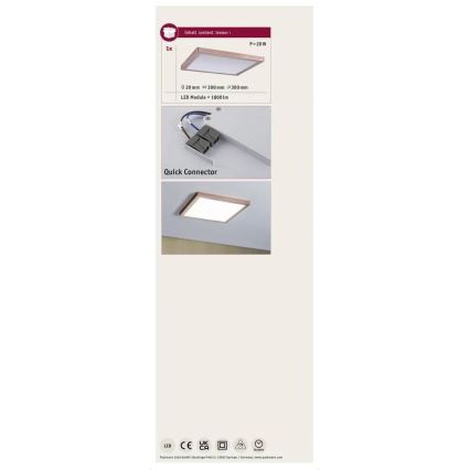 Paulmann 70941 - LED/20W Panel natynkowy ATRIA 230V 4000K 30x30 cm różowe złoto