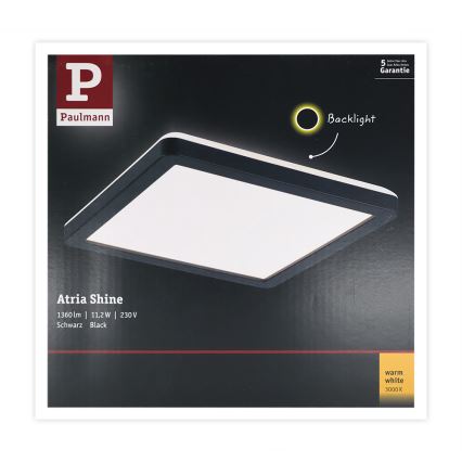 Paulmann 71000 - LED/11,2W Panel natynkowy ATRIA 230V 3000K 19x19 cm czarny