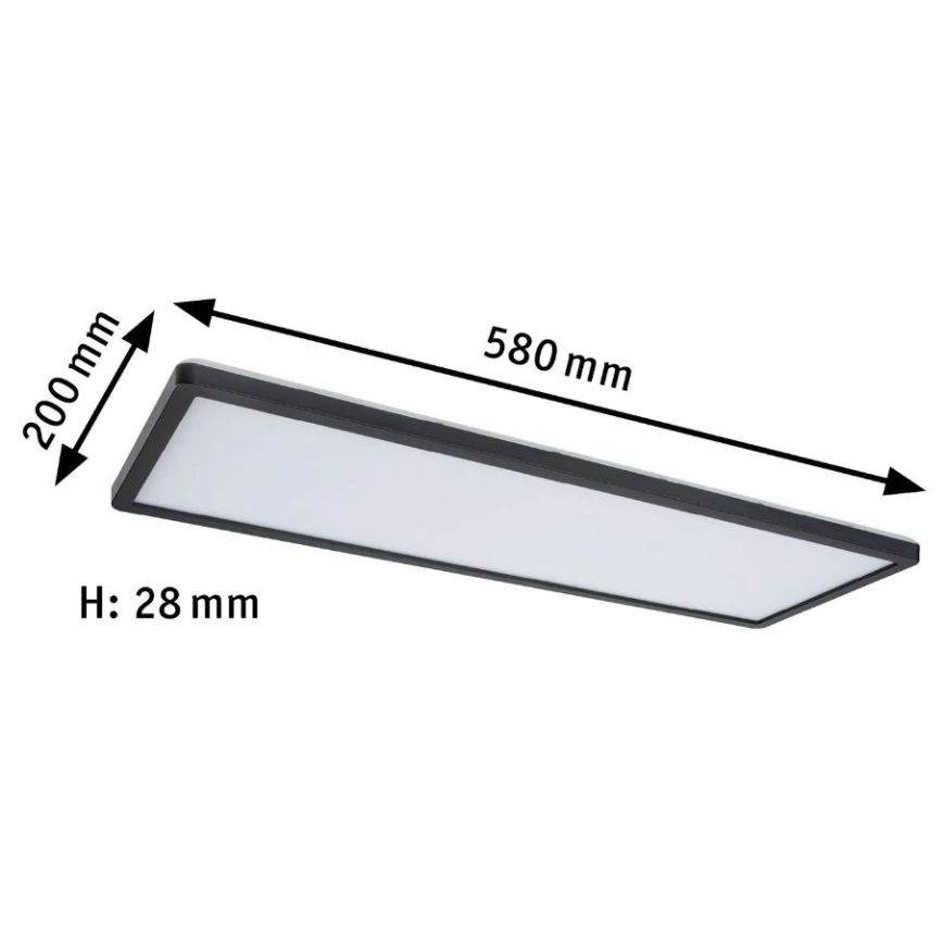 Paulmann 71003 - LED/22W Ściemnialny panel ATRIA 230V 3000K 20x58 cm czarny
