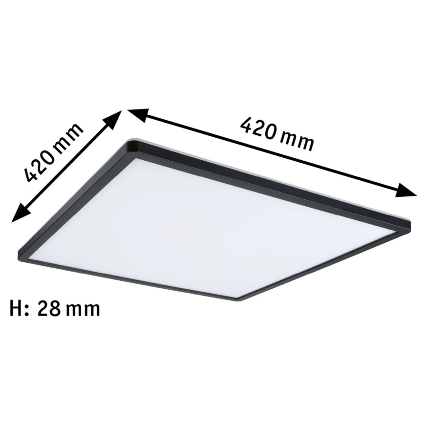 Paulmann 71016 - LED/22W Ściemnialny panel ATRIA 230V 4000K 42x42 cm czarny