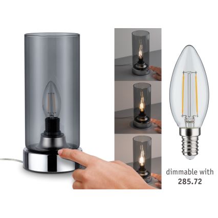 Paulmann 77056 - 1xE14/40W Dotykowa lampa stołowa PINJA 230V