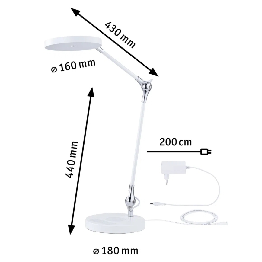 Paulmann 78011 - LED/11W Ściemnialna dotykowa lampa stołowa NUMIS 230V 2700/4000/6500K biała