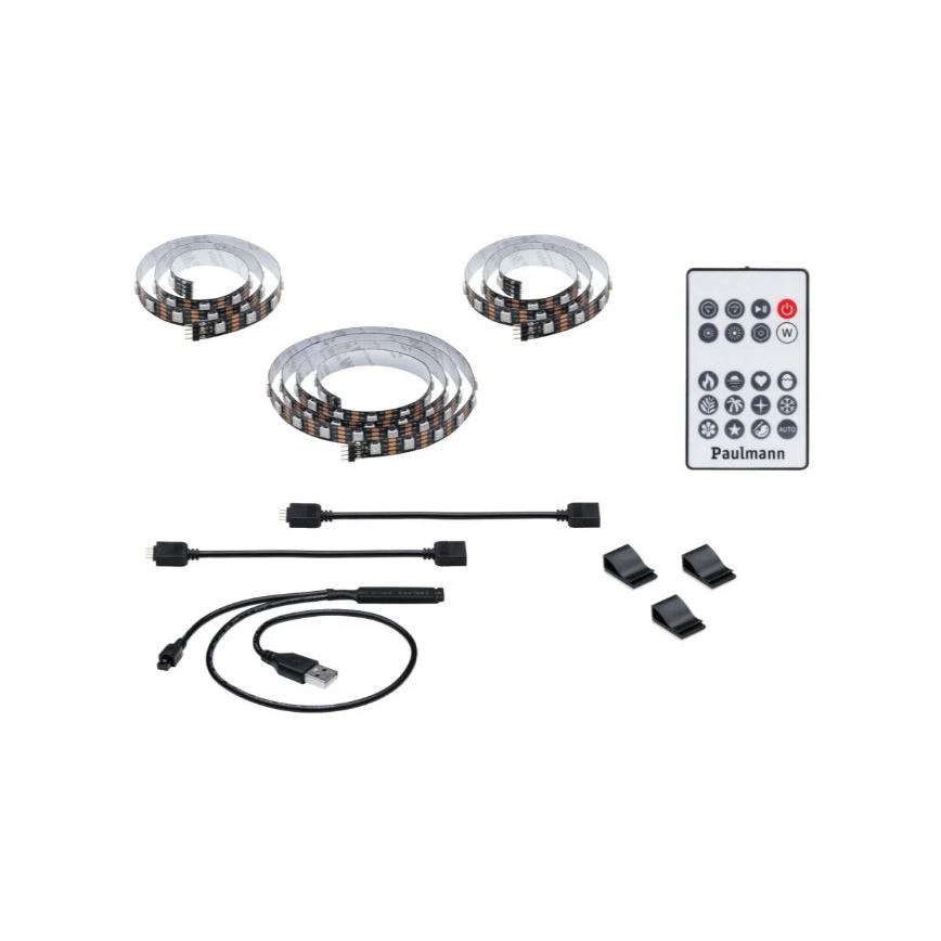 Paulmann 78880 - LED/3,5W RGB Ściemnialna listwa do telewizora 2m ZOLL 5V + pilot zdalnego sterowania