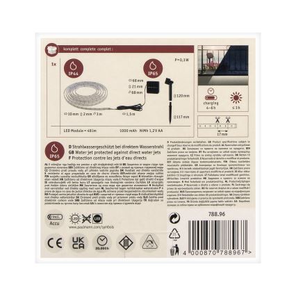 Paulmann 78896 - LED/0,3W IP44 Taśma solarna 3m 1,2V