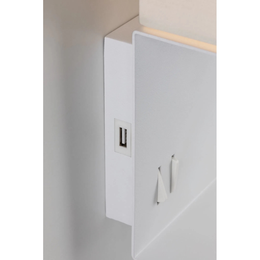 Paulmann 78913 - LED/2,5W + 1xE27/40W Kinkiet z półką i portem USB MERANI 230V biały