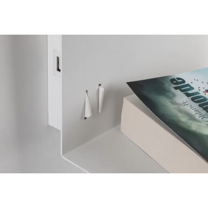 Paulmann 78913 - LED/2,5W + 1xE27/40W Kinkiet z półką i portem USB MERANI 230V biały