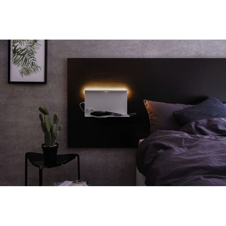 Paulmann 78919 - LED/4,5W Lampa ściemnialna z półką i USB + LED/1,6W 230V