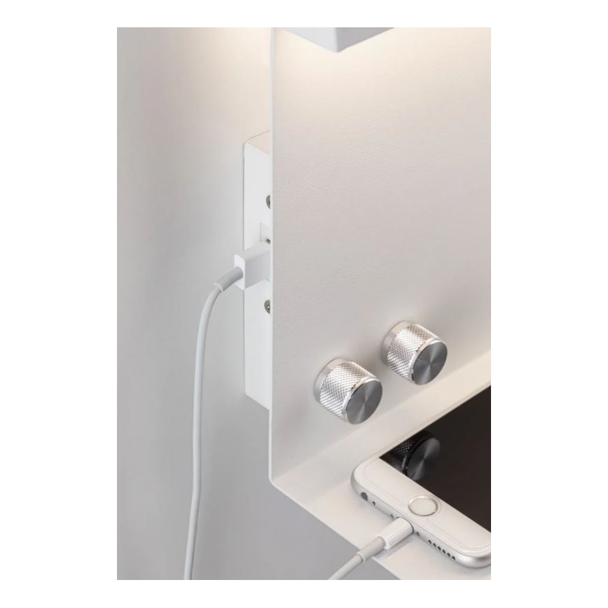 Paulmann 78919 - LED/4,5W Lampa ściemnialna z półką i USB + LED/1,6W 230V