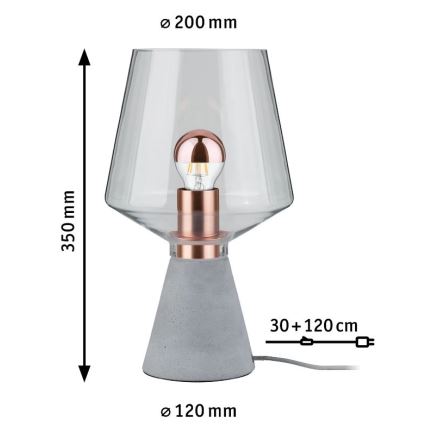 Paulmann 79665 - 1xE27/20W Lampa stołowa NEORDIC YORIK 230V