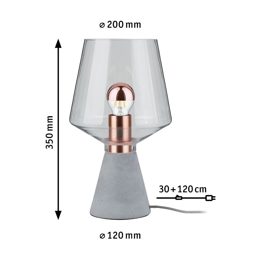 Paulmann 79665 - 1xE27/20W Lampa stołowa NEORDIC YORIK 230V