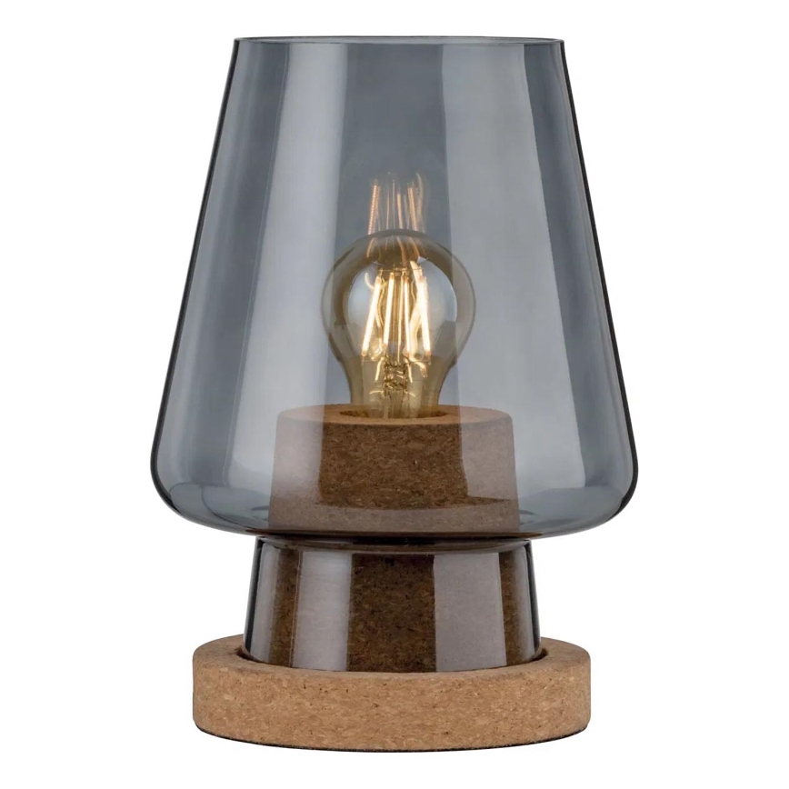 Paulmann 79736 - Lampa stołowa IBEN 1xE27/20W, 230V, przydymiona