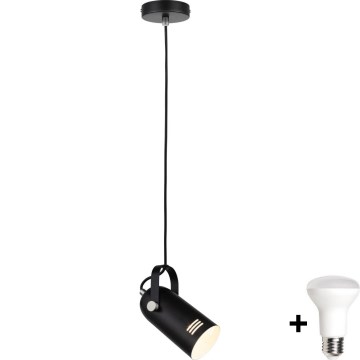 Paulmann 79766 - LED 1xE27/8W Lampa wisząca LAVEA na przewodzie 230V czarna