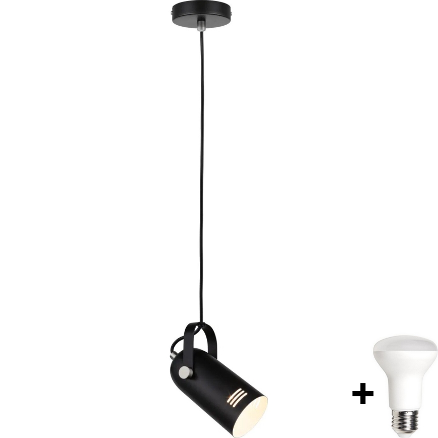 Paulmann 79766 - LED 1xE27/8W Lampa wisząca LAVEA na przewodzie 230V czarna