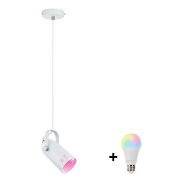 Paulmann 79767 - LED RGBW 1xE27/9W żyrandol na linkach LAVEA 230 V biały