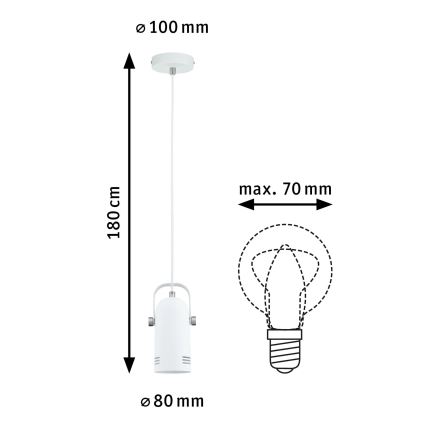Paulmann 79767 - LED RGBW 1xE27/9W żyrandol na linkach LAVEA 230 V biały