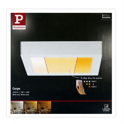 Paulmann 79796 - LED/13W Plafon CARPO 230V 2300-3000K