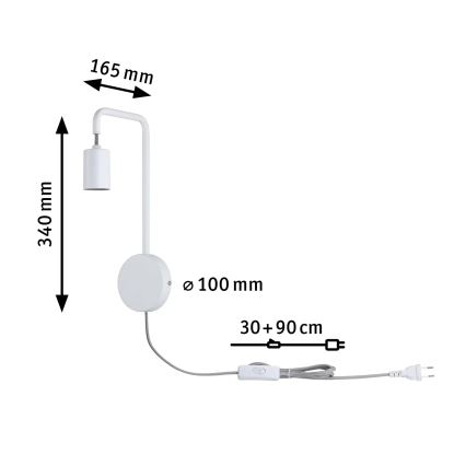 Paulmann 79811 - 1xE27/40W Kinkiet CALVANI 230V biały