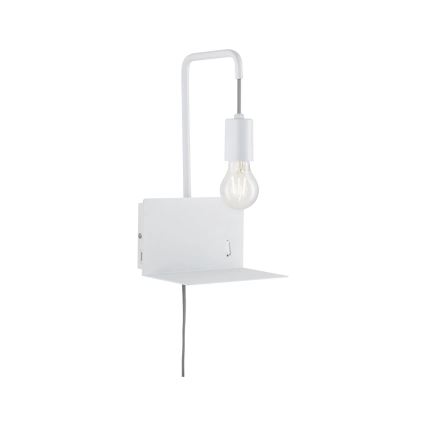 Paulmann 79812 - 1xE27/40W Kinkiet z półką i portem USB CALVANI 230V biały
