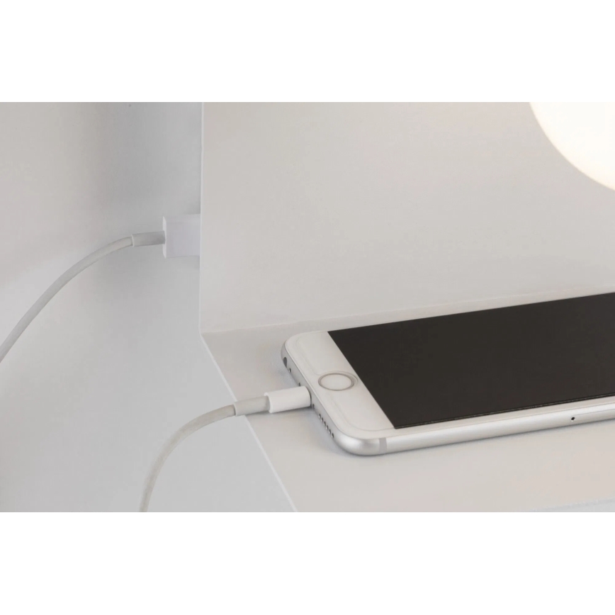 Paulmann 79812 - 1xE27/40W Kinkiet z półką i portem USB CALVANI 230V biały