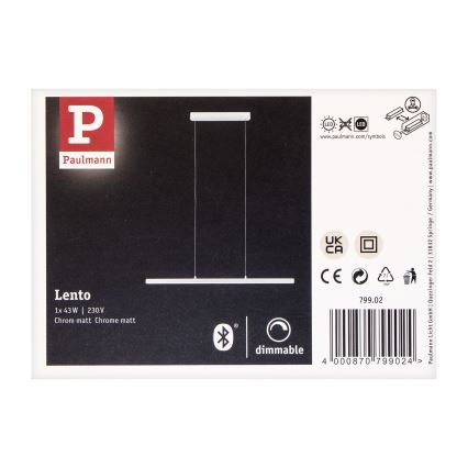 Paulmann 79902 - LED/43W Ściemnialny żyrandol na lince SMART LENTO 230V 2700-6000K