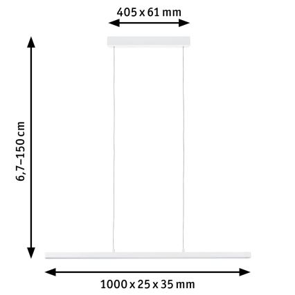 Paulmann 79903 - LED/43W Ściemnialny żyrandol na lince SMART LENTO 230V 2700-6000K