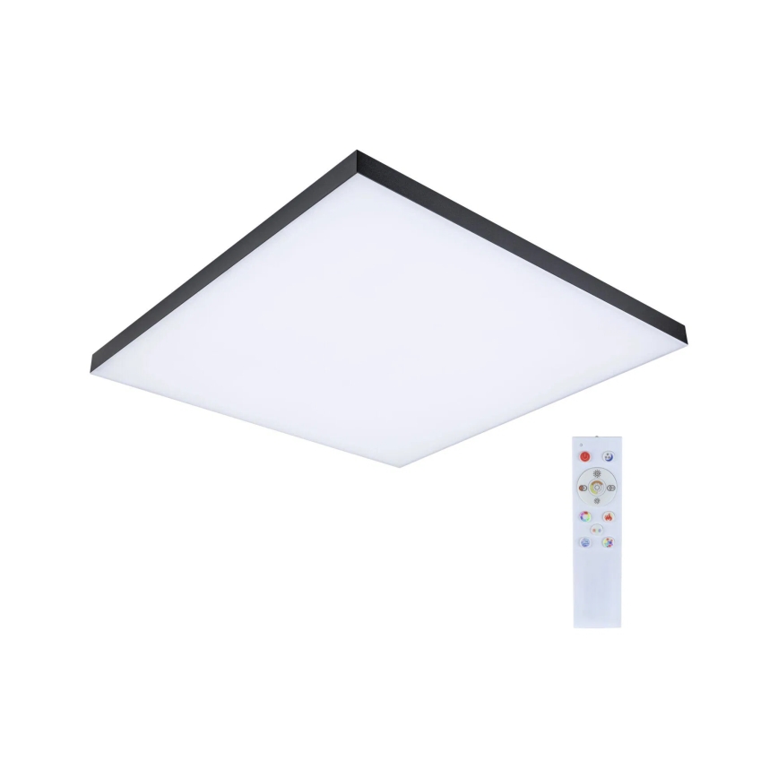 Paulmann 79913 - LED/31W RGBW ściemnialna oprawa sufitowa LORIA 230V 3000-6500K 59,5x59,5 cm czarna + zdalne sterowanie