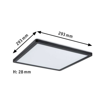 Paulmann 79921 - LED/16W ściemnialny panel ATRIA 230V 3000K 29,3x29,3 cm czarny