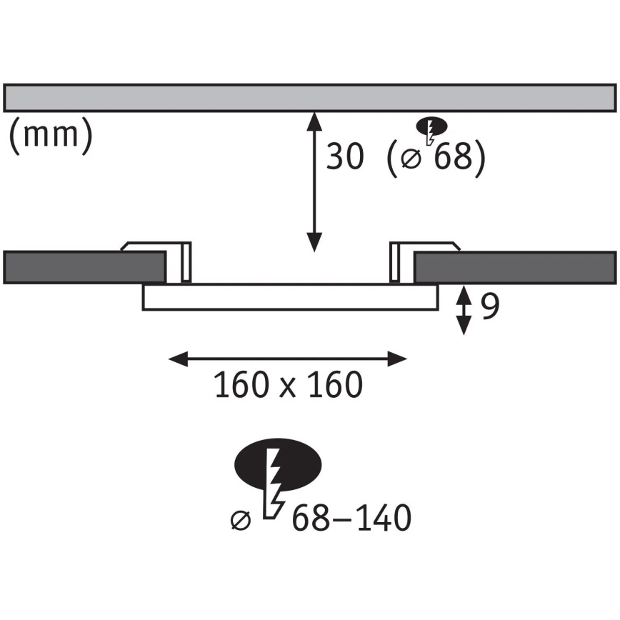 Paulmann 79948 - LED/12W IP44 ściemnialna oprawa sufitowa wpuszczana do łazienki VARIFIT 230V