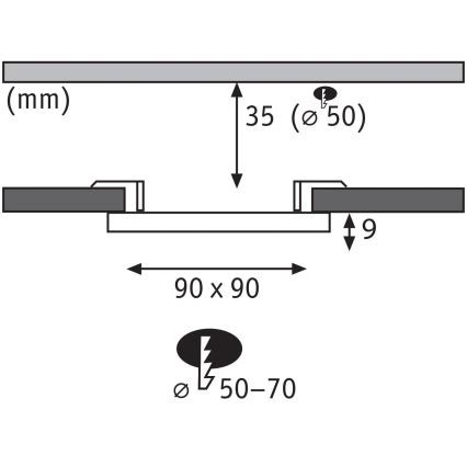 Paulmann 79953 - LED/6W IP44 ściemnialna wpuszczana oprawa sufitowa do łazienki VARIFIT 230V