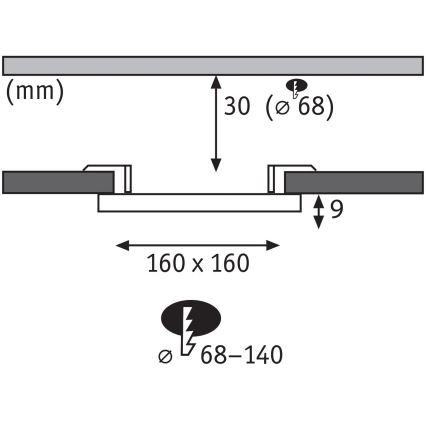 Paulmann 79954 - LED/12W IP44 ściemnialna oprawa wpuszczana do łazienki VARIFIT 230V