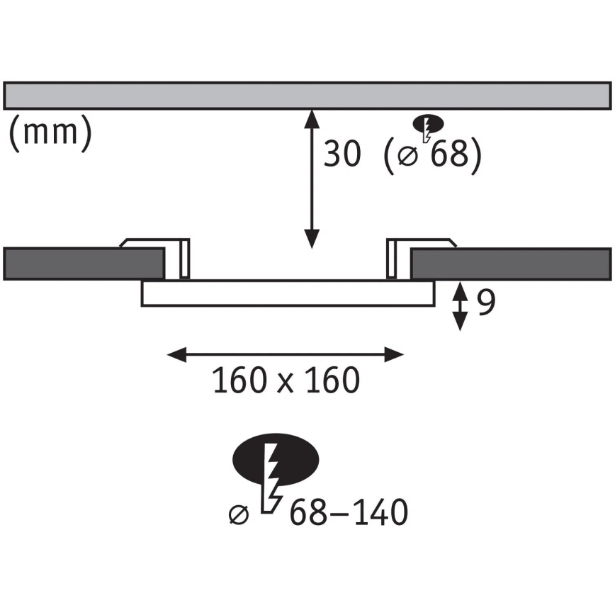 Paulmann 79954 - LED/12W IP44 ściemnialna oprawa wpuszczana do łazienki VARIFIT 230V