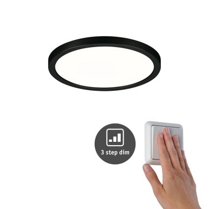 Paulmann 79965 - LED/13W IP44 ściemnialna wpuszczana oprawa sufitowa do łazienki AREO 230V śr. 17,5 cm czarna