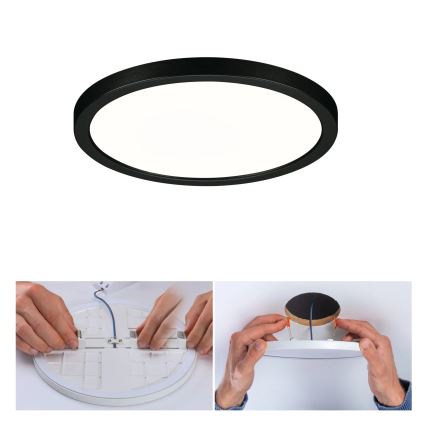 Paulmann 79965 - LED/13W IP44 ściemnialna wpuszczana oprawa sufitowa do łazienki AREO 230V śr. 17,5 cm czarna