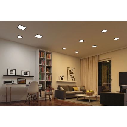 Paulmann 79967 - LED/16W IP44 ściemnialna wpuszczana oprawa sufitowa do łazienki AREO 230V 23x23 cm czarna
