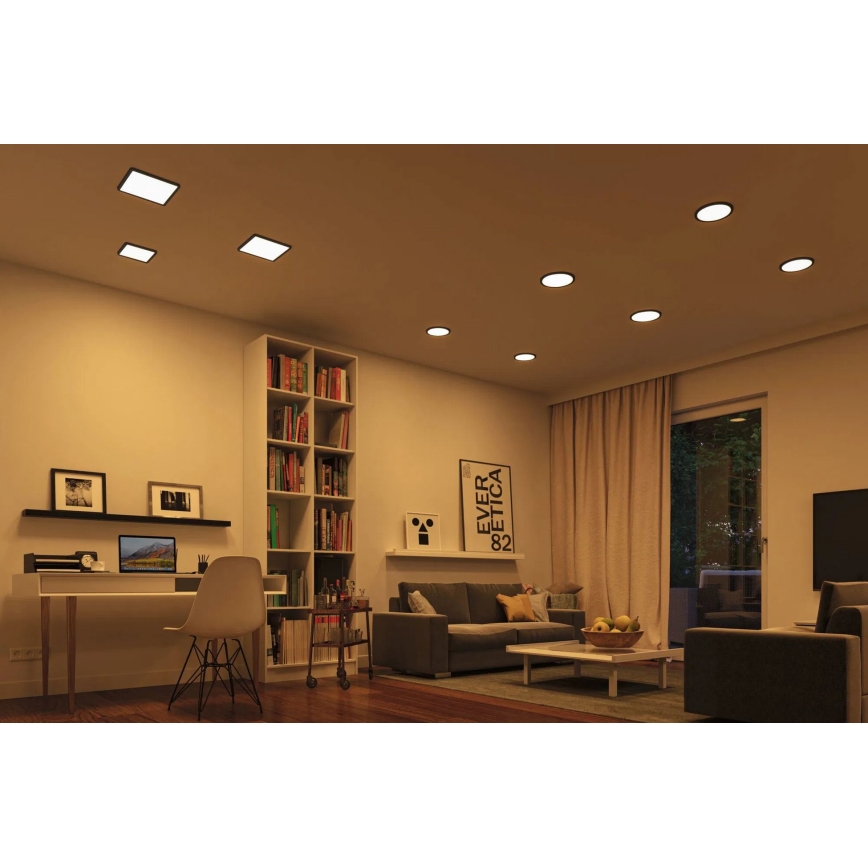 Paulmann 79967 - LED/16W IP44 ściemnialna wpuszczana oprawa sufitowa do łazienki AREO 230V 23x23 cm czarna