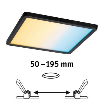 Paulmann 79967 - LED/16W IP44 ściemnialna wpuszczana oprawa sufitowa do łazienki AREO 230V 23x23 cm czarna