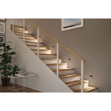 Paulmann 80001 - LED/1W Oświetlenie schodowe TSARO 230V Follow/czarne
