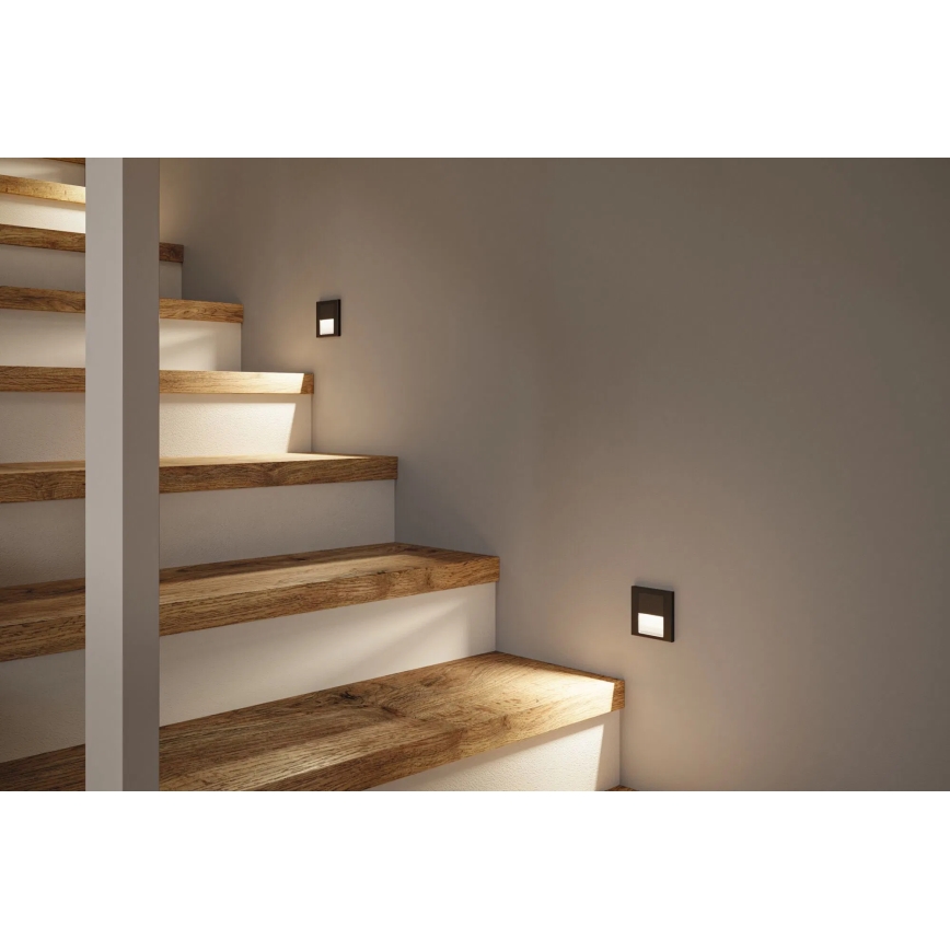 Paulmann 80001 - LED/1W Oświetlenie schodowe TSARO 230V Follow/czarne